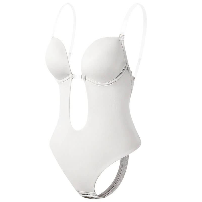 Dame Bodysuit Med Dyb U Hals - Rygløs U-String Shapewear