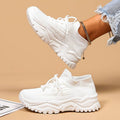 Dame Chunky Sole Sneakers – Snørebånd Mesh Overdel Platform Trainers
