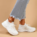 Dame Chunky Sole Sneakers – Snørebånd Mesh Overdel Platform Trainers