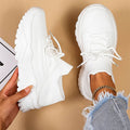 Dame Chunky Sole Sneakers – Snørebånd Mesh Overdel Platform Trainers