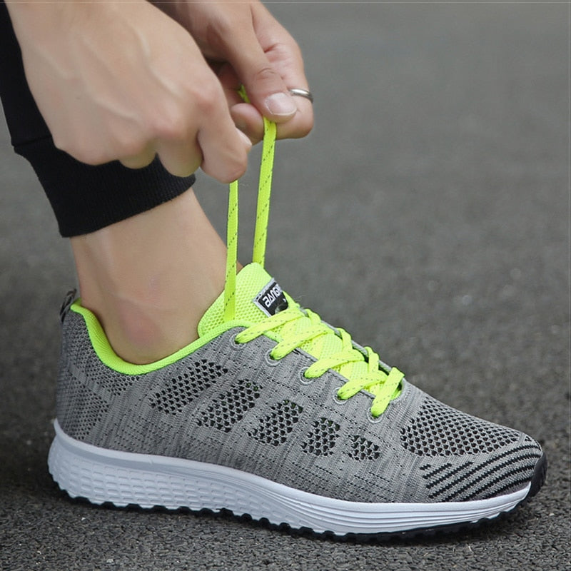 Dame Løbesneakers Med Snørebånd - Lave Sneakers Med Tekstureret Sål