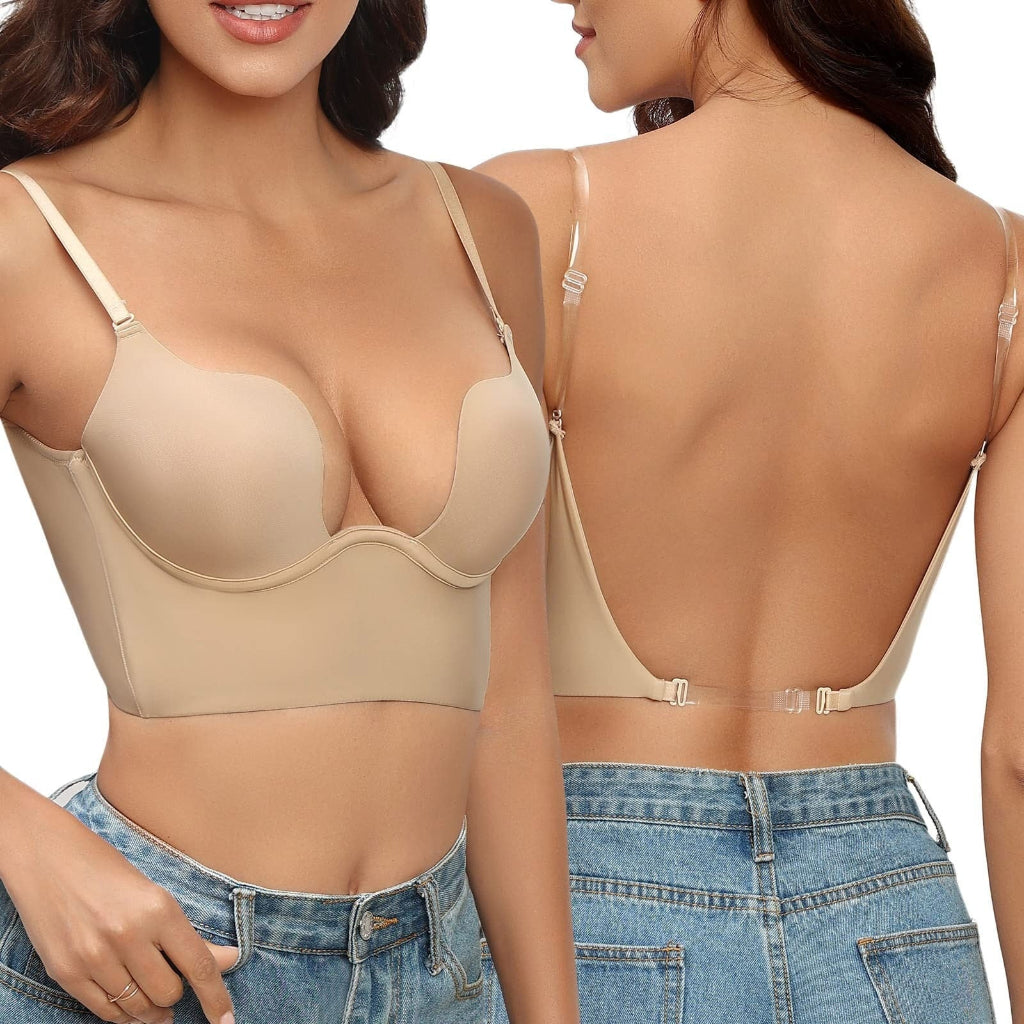 Dame Longline Push-Up BH - Dyb U-formet Udsnit og Rygfri