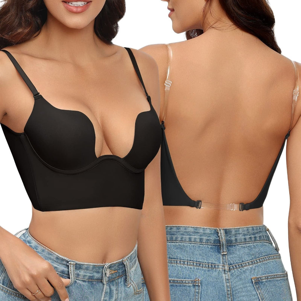 Dame Longline Push-Up BH - Dyb U-formet Udsnit og Rygfri