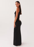 Dame One-Shoulder Maxikjole Med Udskæring – Figursyet Rynket Mermaid Aftenkjole