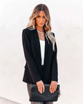 Dame Oversized Blazer med Åben Front – Reverskrave & Lange Ærmer