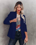 Dame Oversized Blazer med Åben Front – Reverskrave & Lange Ærmer