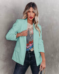 Dame Oversized Blazer med Åben Front – Reverskrave & Lange Ærmer