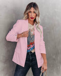 Dame Oversized Blazer med Åben Front – Reverskrave & Lange Ærmer