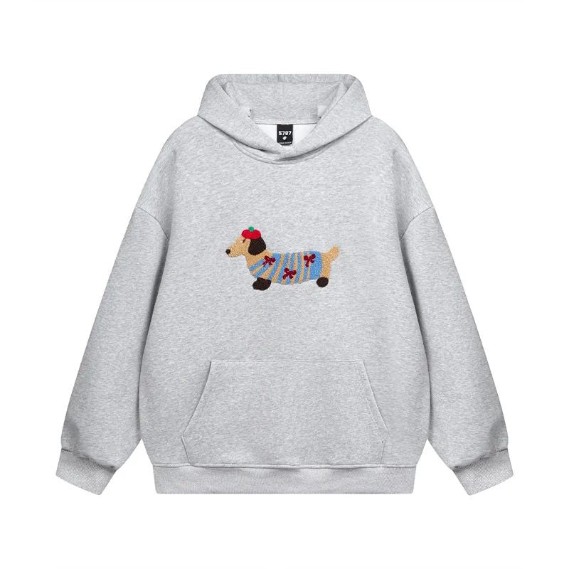 Dame Oversized Hoodie med Grafisk Print - Fleece Pullover