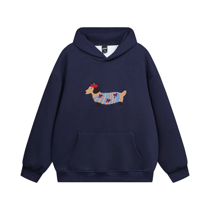 Dame Oversized Hoodie med Grafisk Print - Fleece Pullover