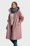 Dame Oversized Trenchcoat med Hætte – Lang Parkajakke