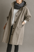 Dame Oversized Trenchcoat med Hætte – Lang Parkajakke2