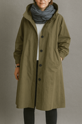 Dame Oversized Trenchcoat med Hætte – Lang Parkajakke6
