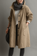 Dame Oversized Trenchcoat med Hætte – Lang Parkajakke7