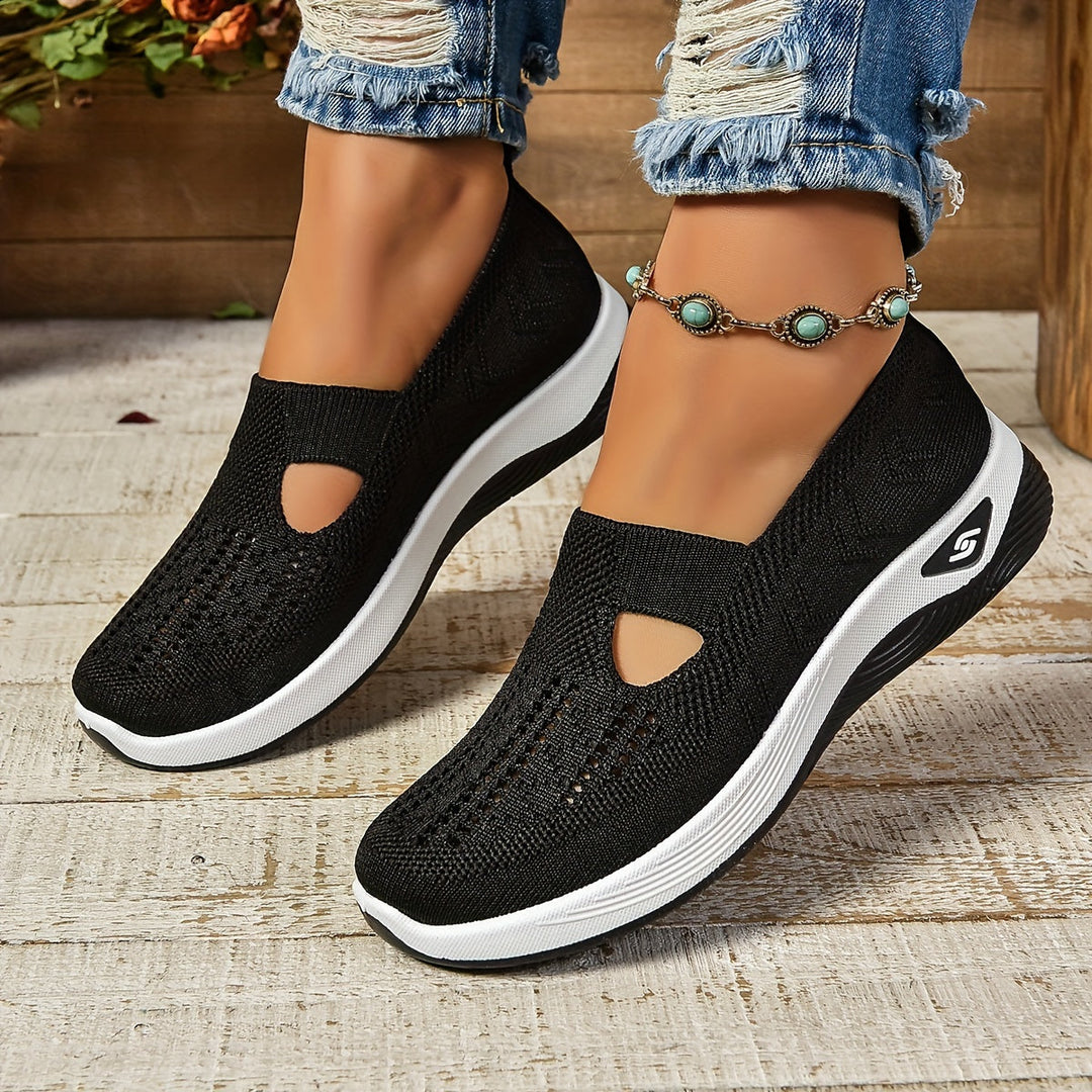 Dame Slip On Sneakers - Lave Sneakers Med Udskæringer