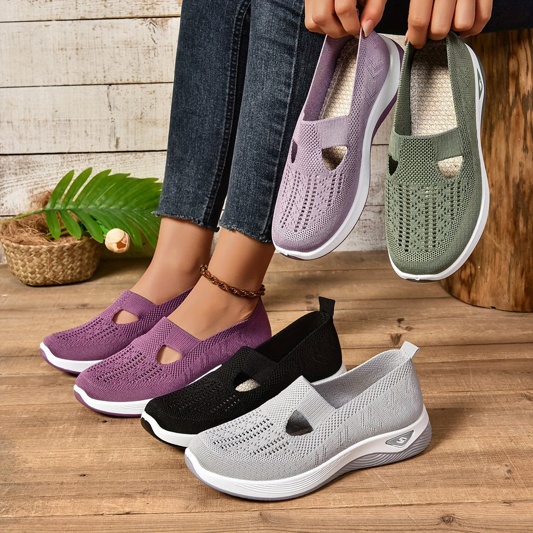 Dame Slip On Sneakers - Lave Sneakers Med Udskæringer