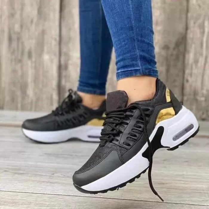 Dame Wedge Platform Sneakers - Snørebånd Og Kraftig Sål
