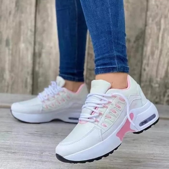Dame Wedge Platform Sneakers - Snørebånd Og Kraftig Sål