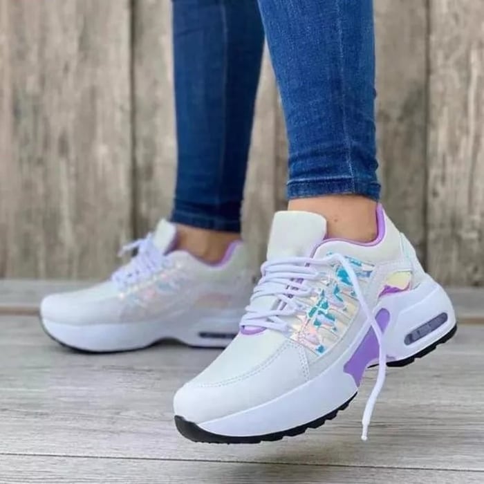 Dame Wedge Platform Sneakers - Snørebånd Og Kraftig Sål