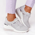 Dame Wedge Sneaker – Snøresko Med Lynlås og Plateau Sål