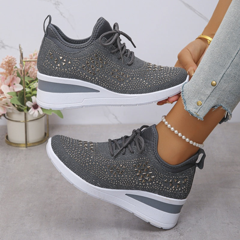 Dame Wedge Sneakers - Snørebånd