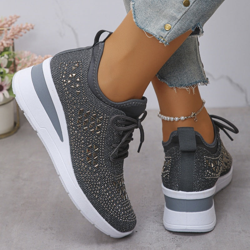 Dame Wedge Sneakers - Snørebånd