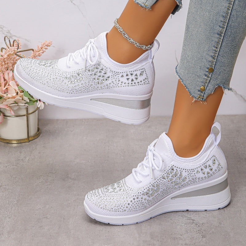 Dame Wedge Sneakers - Snørebånd
