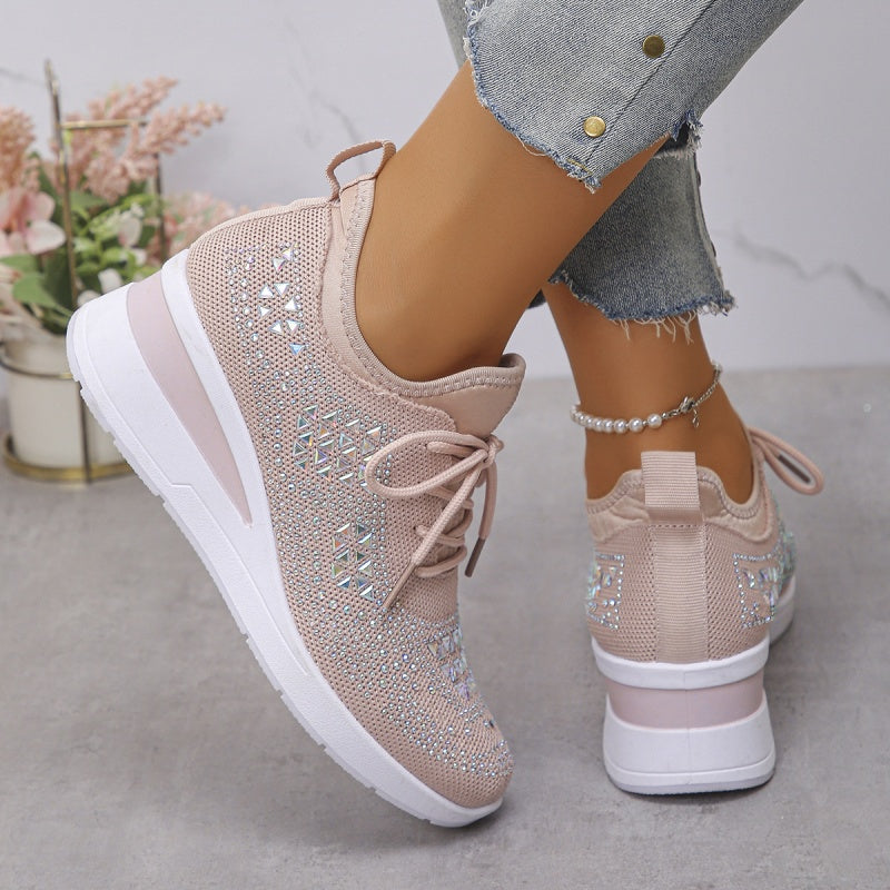 Dame Wedge Sneakers - Snørebånd