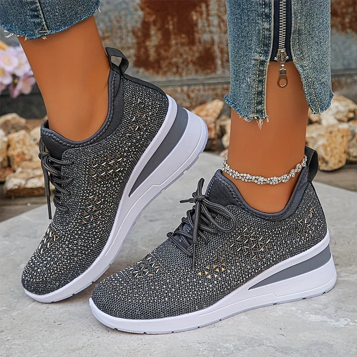 Dame Wedge Sneakers - Snørebånd