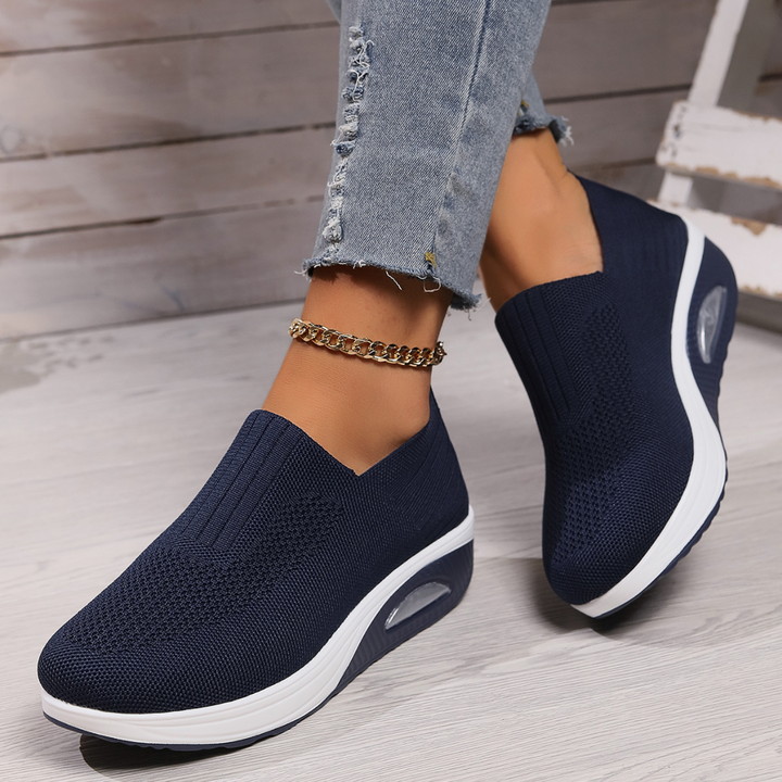 Damesneakers uden snørebånd - Platformsål med luftbobleenhed