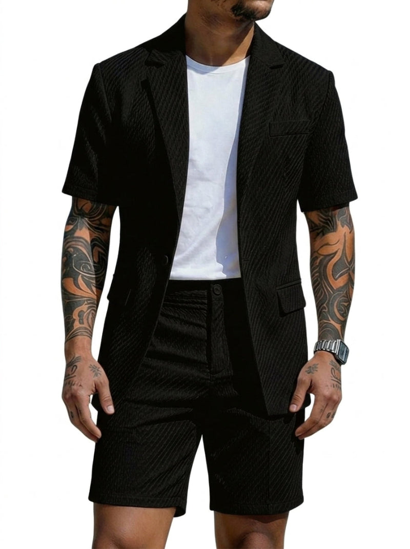 Herre To Delt Sæt - Kortærmet Blazer Og Shorts