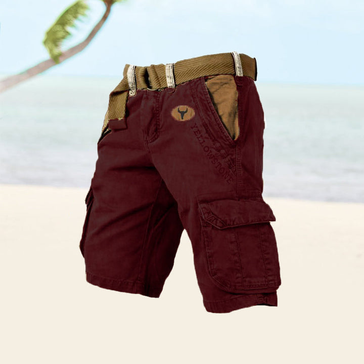 Herre Cargo Shorts - Knælange Med Klaplommer