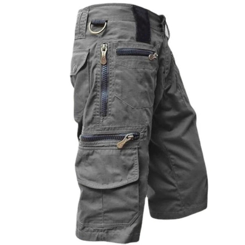 Herre Cargo Shorts – Knælang Utility Stil med Flere Lommer