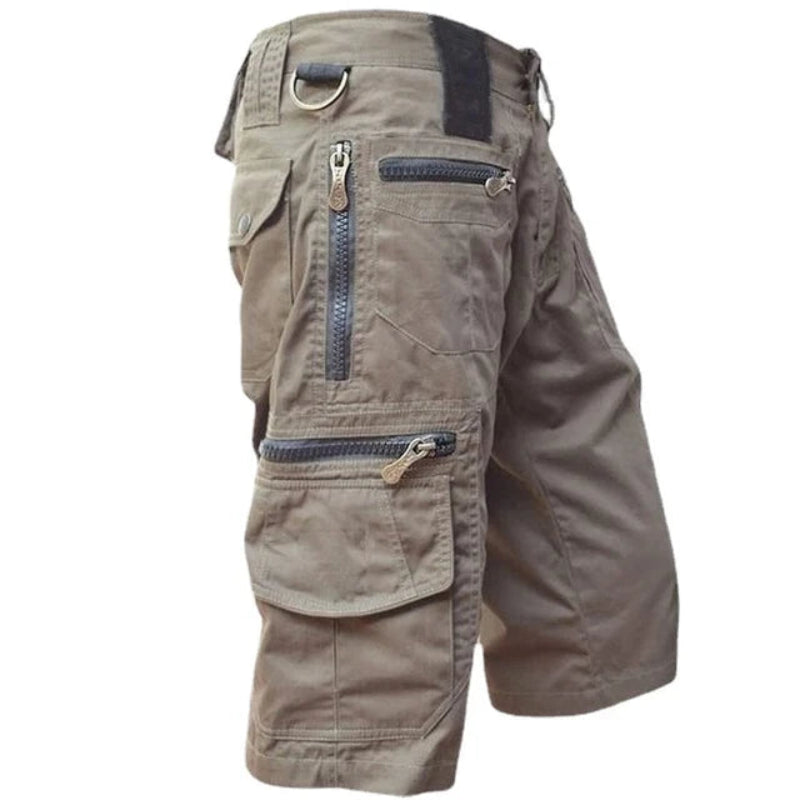 Herre Cargo Shorts – Knælang Utility Stil med Flere Lommer