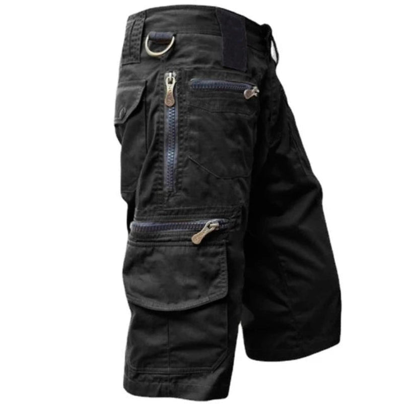 Herre Cargo Shorts – Knælang Utility Stil med Flere Lommer