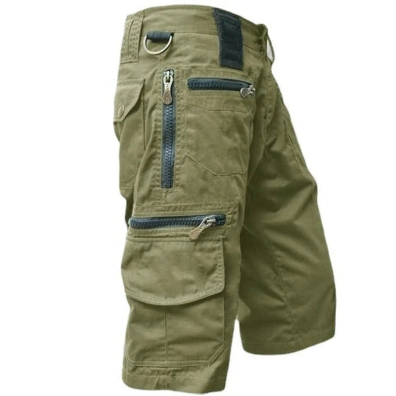 Herre Cargo Shorts – Knælang Utility Stil med Flere Lommer