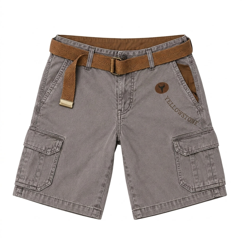 Herre Cargoshorts - Klaplommer og Trykt Grafisk Print