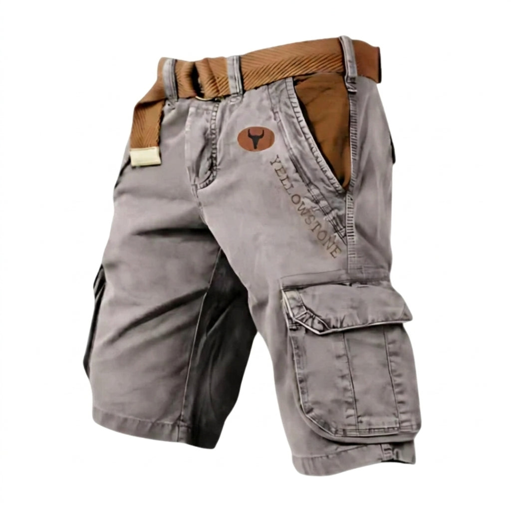 Herre Cargoshorts - Klaplommer og Trykt Grafisk Print