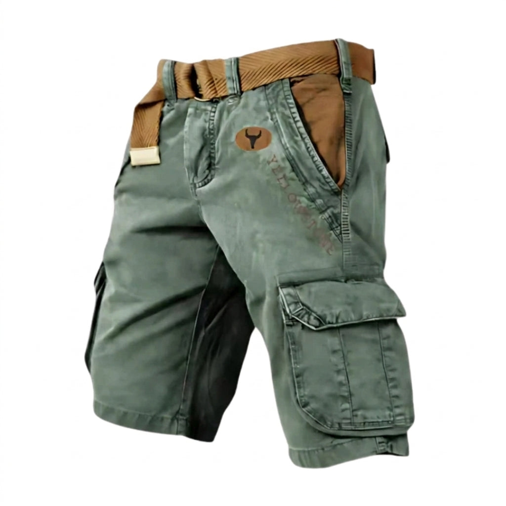 Herre Cargoshorts - Klaplommer og Trykt Grafisk Print