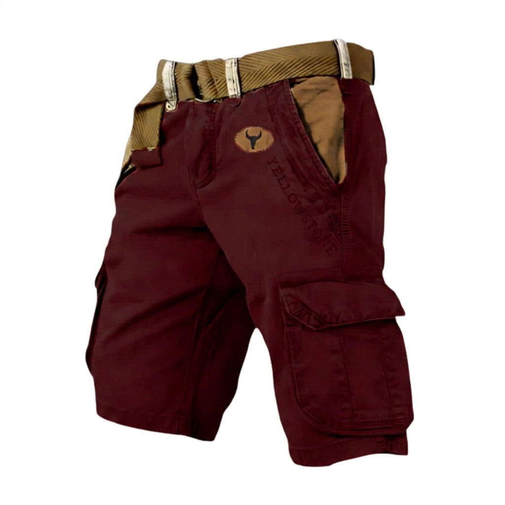 Herre Cargoshorts - Klaplommer og Trykt Grafisk Print