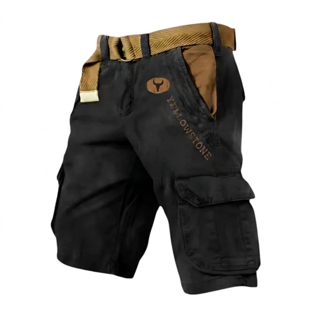 Herre Cargoshorts - Klaplommer og Trykt Grafisk Print