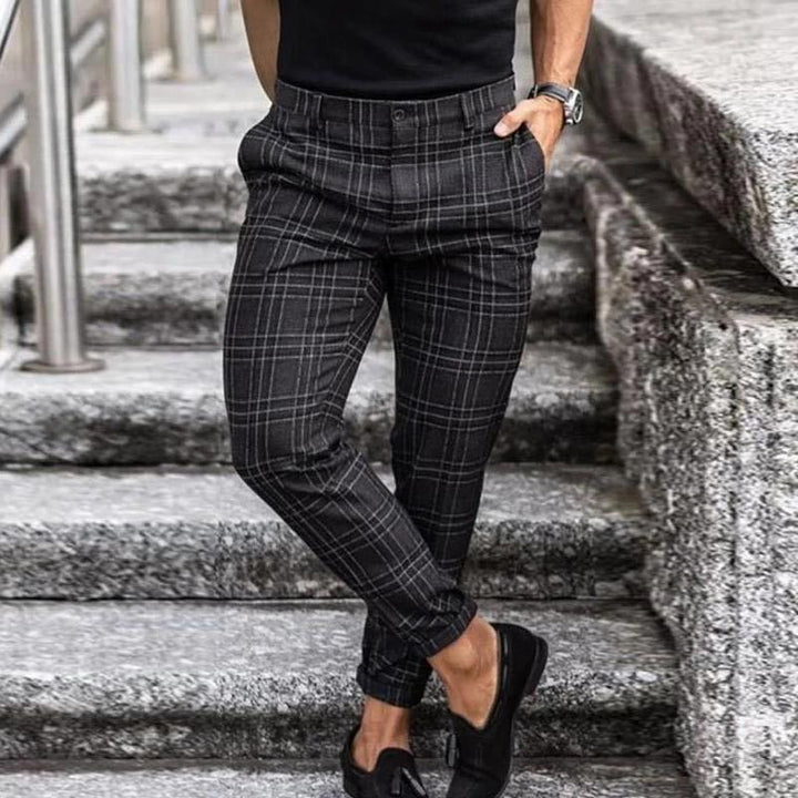 Herre Chino Bukser med Tern – Slim Fit Ankellange Habitbukser