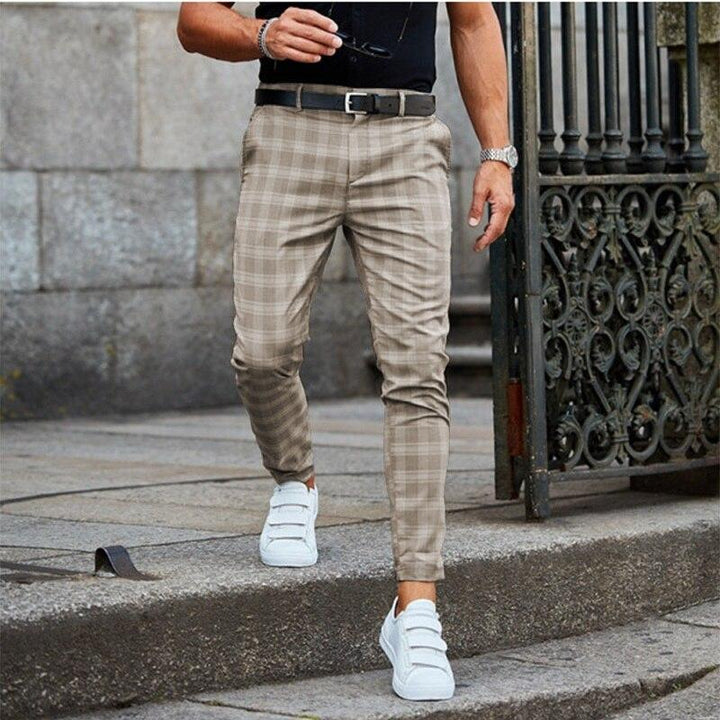 Herre Chino Bukser med Tern – Slim Fit Ankellange Habitbukser