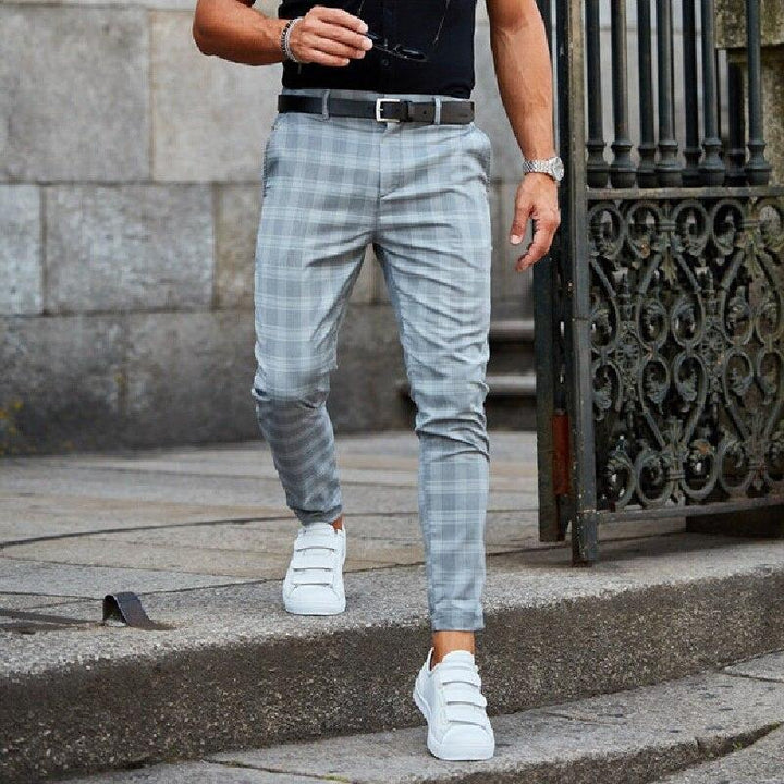 Herre Chino Bukser med Tern – Slim Fit Ankellange Habitbukser