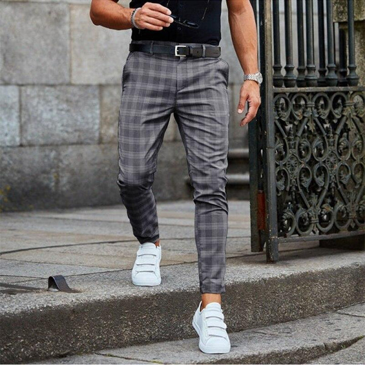Herre Chino Bukser med Tern – Slim Fit Ankellange Habitbukser