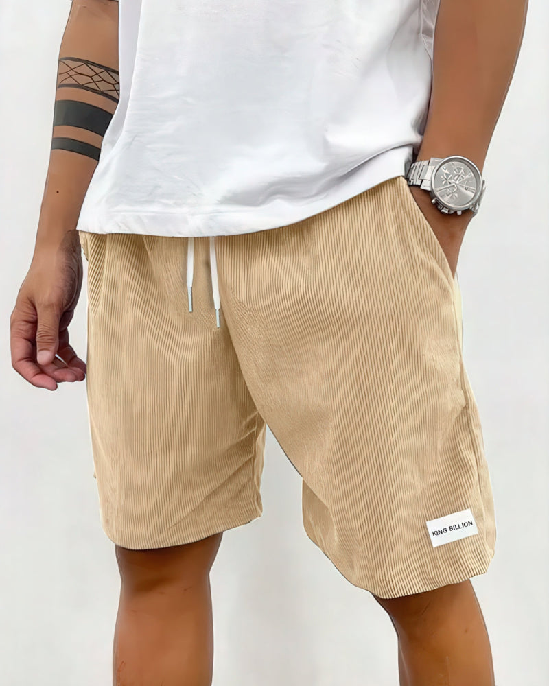 Herre Corduroy Snøre Shorts - Knælængde