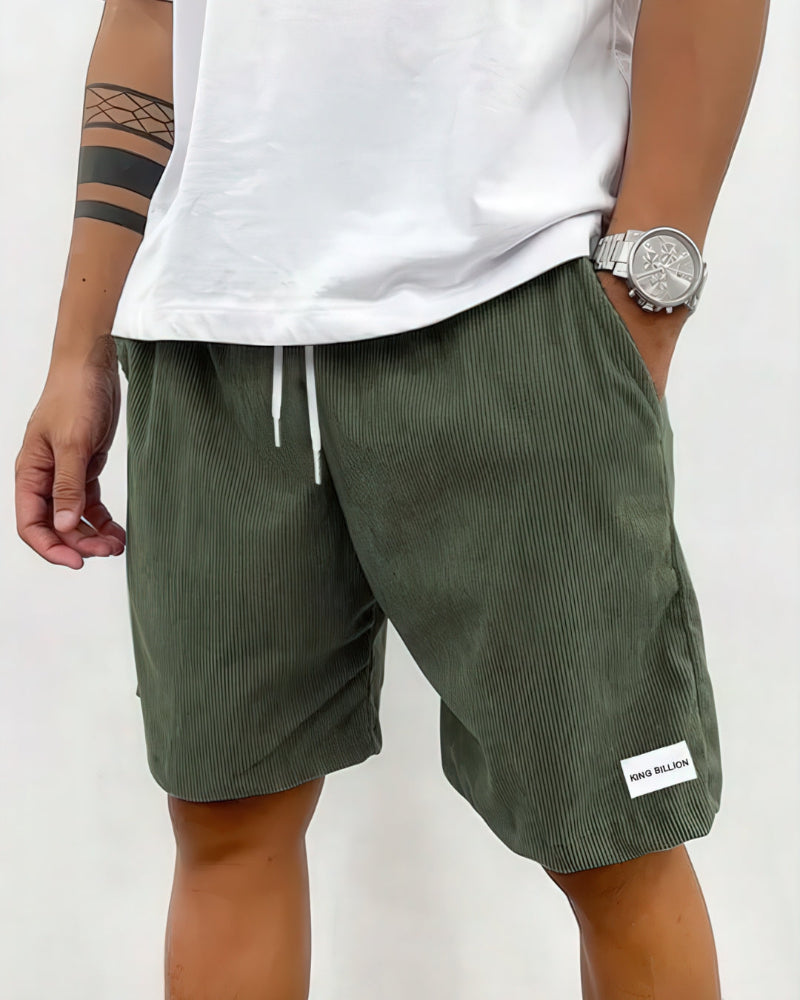 Herre Corduroy Snøre Shorts - Knælængde