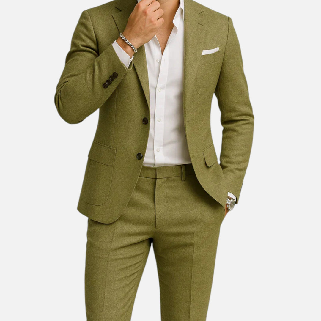 Herre Jakkesæt i To Dele med Slim Fit - Enkeltspent med Hakrevers