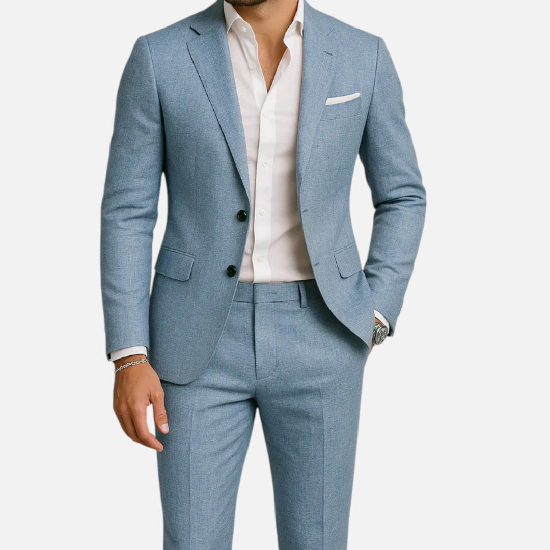 Herre Jakkesæt i To Dele med Slim Fit - Enkeltspent med Hakrevers