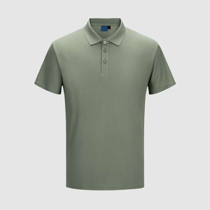 Herre Kortærmet Poloshirt - Lukning Med Tre Knapper